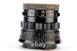 %100 Original Leica 50mm F/2 Summicron-M Black Paint Brass Mount Version 1 Lens