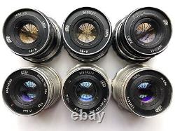 6 USSR lenses Industar-61/26m M39 mount Clear and clean