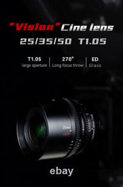 7Artisans 25/35/50mm T1.05 APS-C MF Cine Lens For Fujifx Sony E Micro 4/3 RF L