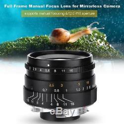 7Artisans 35mm Full Frame f2.0 Lens Per Leica M Mount Mirrorless Camera Nero