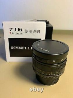 7 Artisans 50mm F1.1 Lens. Leica M Mount. Mint condition. Boxed. Never Used. UK
