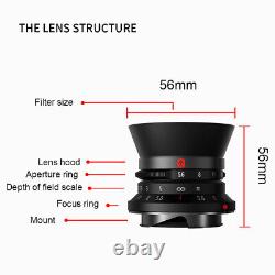 7artisans 28mm F5.6 Wide Angle Lens For Leica M-mount Camera M8 M9p M10 M-P M7