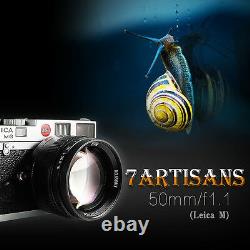 7artisans 50mm F1.1 Large Aperture Manual Focus Prime Fixed Lens F Leica M Mount