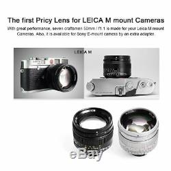 7artisans 50mm F1.1 Leica M Mount Fixed Lens for Leica M-Mount Cameras Black