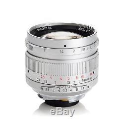 7artisans 50mm/f1.1 Fixed Lens Large Aperture for Leica M-mount Cameras Silver