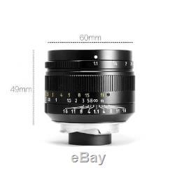 7artisans 50mm f/1.1 Manual focus Lens for Leica M L/M mount black M M8 M9 M262
