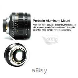 7artisans 50mm f/1.1 manual focus lens for Leica M mount black M M246 M240 M262