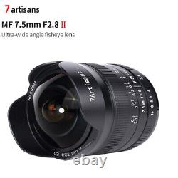 7artisans 7.5mm F2.8 II Fisheye Lens Wide-Angle Fish for E/XF/Z/M4/3/EOS-M Mount