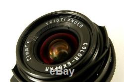 815 Voigtlander Color Skopar 21mm f/4 VM for Leica M Mount EXC+++ with HOOD
