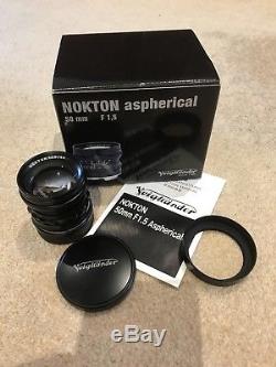 BOXED Voigtlander Nokton 50mm f/1.5 Aspherical Lens M Mount Leica M Mount Black