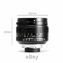 BW 7artisans 50mm f1.1 Manual Lens Black for Leica M Mount M-M M3 M6 M7 M8 M9p
