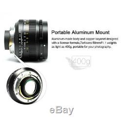 BW 7artisans 50mm f1.1 Manual Lens Black for Leica M Mount M-M M3 M6 M7 M8 M9p