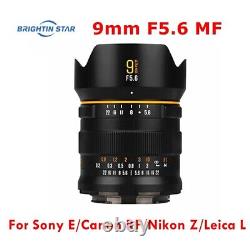 Brightin Star 9mm F5.6 Full Frame Manual Lens Fr Sony E Canon RF Nikon Z Leica L