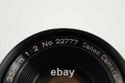 CANON 35mm F2 LTM L39 Leica Screw Mount MF Wide Angle Lens from Japan #8197