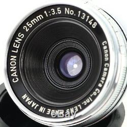 Canon 25mm f3.5 LTM L39 Leica Screw Mount Lens with M Adapter for M3/M2/M6/MP