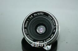 Canon 28mm f/2.8 L39 LTM Leica Screw Mount Lens +28mn finder + M Mount adaptor
