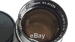 Canon 85mm f/1.9 Leica Screw Mount LTM M39 BLACK M PERFECT GLASS