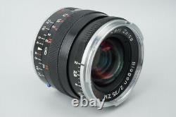 Carl Zeiss Biogon 35mm f/2 F2 T ZM Lens, Black MF, Leica M Mount, VM