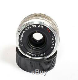 Carl Zeiss C Biogon T 35mm F/2.8 ZM for Leica M mount Silver Near Mint + Hood