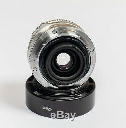 Carl Zeiss C Biogon T 35mm F/2.8 ZM for Leica M mount Silver Near Mint + Hood