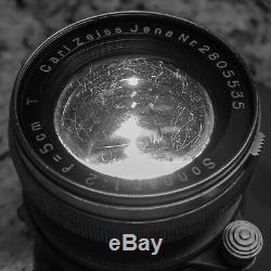 Carl Zeiss Jena 50mm f2 Sonnar Lens LTM, M39, Leitz Leica Screw Mount RARE