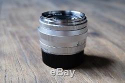 Carl Zeiss Sonnar C T 50mm F/1.5 ZM Lens For Leica M-Mount, Silver, Near MINT
