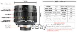 EU SHIP! Black 7Artisans 50mm f/1.1 lens modified for T TL CL SL Leica L/M mount