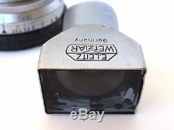 Ernst Leitz 3.5cm f3.5 Summaron Leica lens And Bright Line viewfinder. M-mount