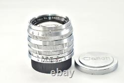 Exc+5 Canon 50mm f1.8 Silver Leica Screw Mount Lens L39 LTM Filter From JAPAN