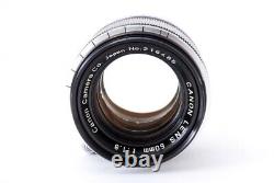 Exc++ Canon 50mm f/1.8 Leica Screw Mount LTM L39 Rangefinder lens from Japan
