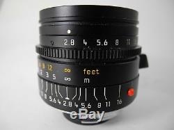 LEICA 28MM/2.8 4th VERSION M MOUNT PERFECT BARREL SMOOTH FOCUS AND APERTURE READ
