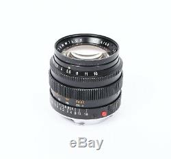 LEICA LEITZ WETZLAR SUMMILUX 50mm f/1.4 Lens Type 2 Black (M Mount)