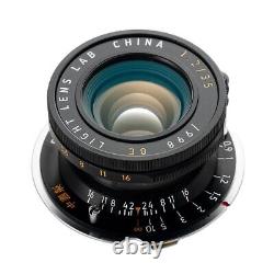 LIGHT LENS LAB LTM 35mm f/2 collapsible for L39 mount with LM ring =Black Paint=