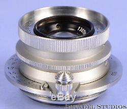 Leica 35mm Summaron F3.5 Chrome Soonc Screw Mount Ltm Sm Lens +caps +fookh Shade