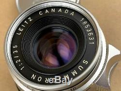 Leica 35mm f/2 Summicron Leitz Canada First Version 8 Element M Mount Lens