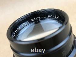 Leica 7.3cm f/1.9 Hektor 73mm Ultra Fast Lens L39 screw mount black paint -Rare