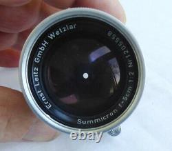 Leica Leitz SUMMICRON M mount Crome 12/50mm Lens # 105560 from 1954 Wetzlar