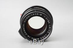 Leica Leitz Summicron-M 50mm f/2 Lens (11819) 4th Ver Canada, M Mount VM ZM