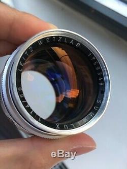 Leica Leitz Summilux 50mm F/1.4 M Mount Silver Chrome V1 E43 Rare