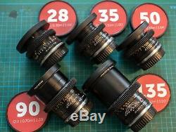 Leica R Lens Set 28 35 50 90 135 cine mod Leitax EF Canon Mount