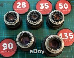Leica R Lens Set 28 35 50 90 135 cine mod Leitax EF Canon Mount