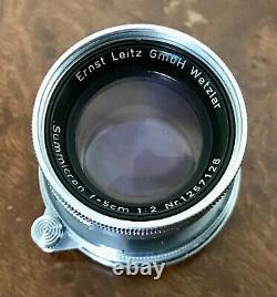 Leica Summicron 50mm f2.0 L39 Screw Mount Collapsible Lens Leitz Wetzlar 1955