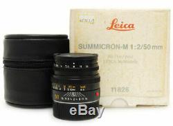 Leica Summicron-M 50mm F2 E39 Lens. Case. Box For Leica M Mount