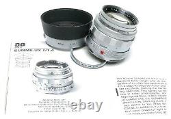 Leica Summilux 1.4/50mm rare fast vintage M mount chrome XOOIM Uva lens kit