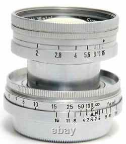 Leitz 2/5cm Summicron Yellow coating a very clean for Leica screw mount