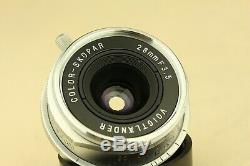MINT- Voigtlander Color Skopar 28mm f/3.5 LTM L39 Leica Screw Mount