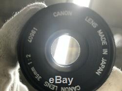 NEAR MINT Canon 35mm f/2 Lens Black for LTM L39 Leica Screw L Mount from JAPAN