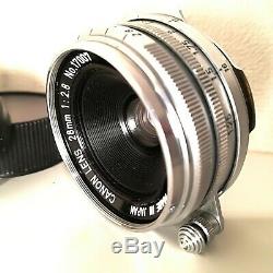 NEAR MINT /SUPER CLEAN /TestedOK Canon M39 L39 LTM Leica Screw Mount 28mm f2.8