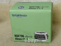 NR mint Voigtlander Nokton Classic SC 40mm f1.4 SC LEICA M MOUNT BOXED + CAPS