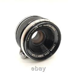 Near MINT Canon 35mm f2.8 LTM Wide Angle Lens for L39 Leica Screw mount JAPAN